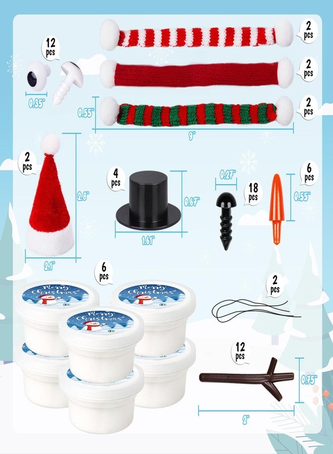 AWHETIE 6 Pack Stocking Stuffers for Kids,Christmas Crafts for Kids Build a Snowman Kit,Snowman Crafts Modeling Clay for Christmas Stocking Stuffers Gifts Activities Boys Girls - Image 4